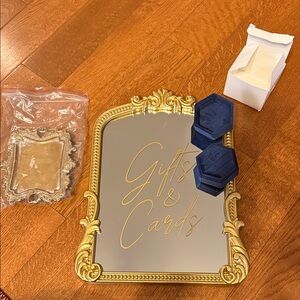 Bridal set - gifts/cards mirror + tray and ring box for detail pictures